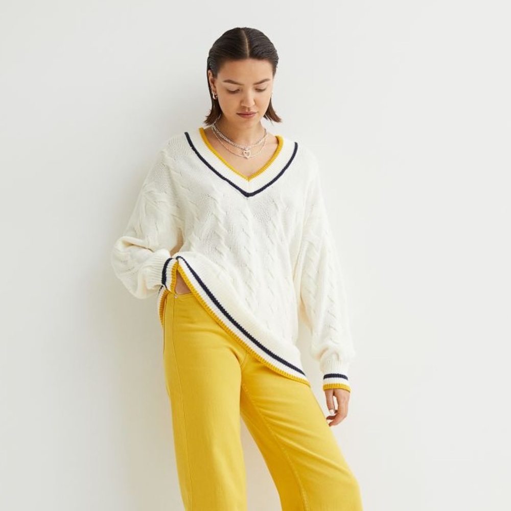 H&M varsity v-neck sweater